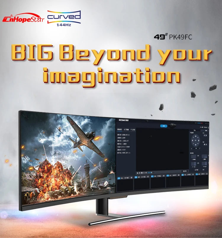New Promotion High End Popular Super Wide 49 Inch 144hz Curved Screen Gaming Monitor