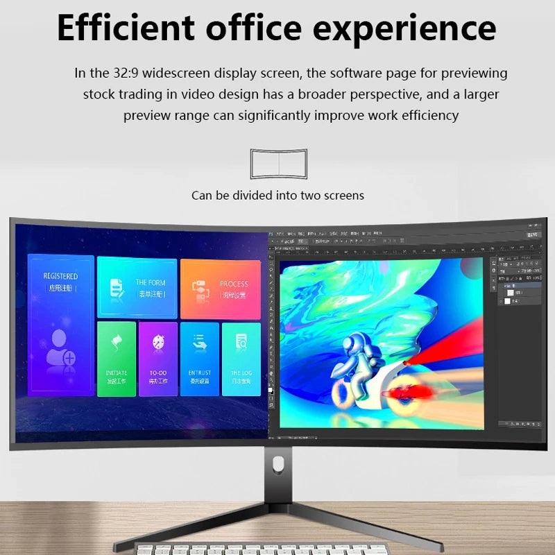 OEM 49 Inch PIP PBP Super Wide Curved Monitor Gamer 75hz 144Hz 165Hz Computer Screen Lcd Led Monitors 4K 5K Gaming Monitor
