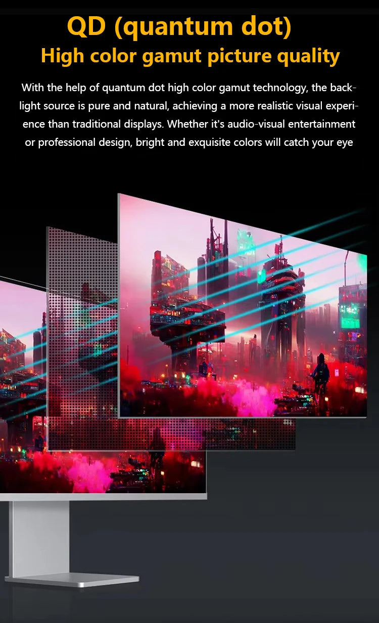 34 Inch 5120*2160p 5K60Hz 21:9 Flat Frameless IPS Aluminum Metal Case Bezel Free Compute Pc Gaming Monitor