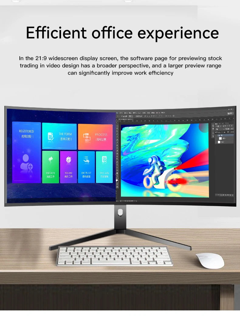 Factory Ultra Wide 40 Inch R2500 21:9 Computer PC Monitor 4k 144hz Frameless Bezel Curved Gaming Monitor