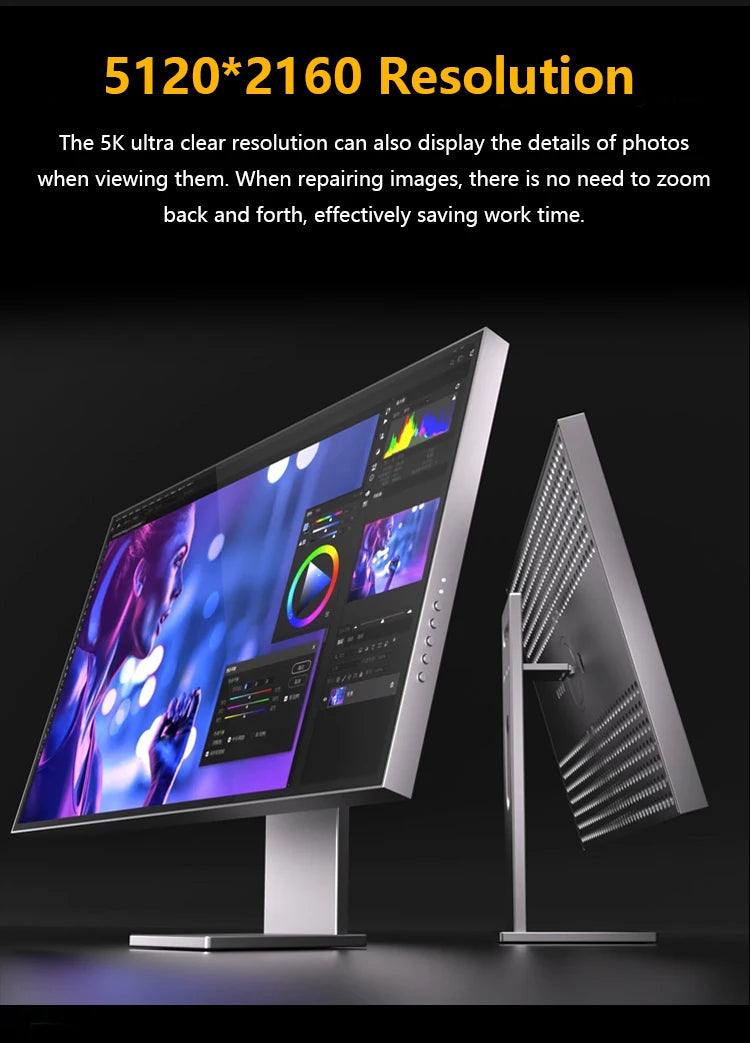Factory OEM 34 Inch Flat 5K60Hz 21:9 5120*2160p Frameless IPS Aluminum Metal Case Bezel Free Compute Display Pc Gaming Monitor