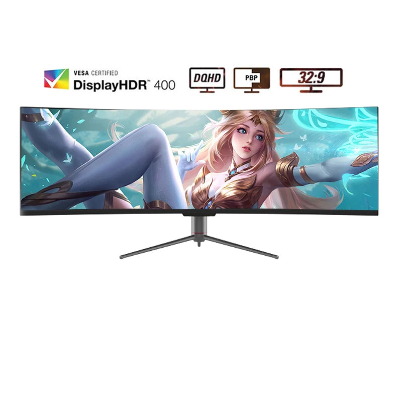 32:9 5120*1440 20hz R1800 Bezel Less Freesync 49 Inch Curved 4k Desktop Computer Monitor for Pc