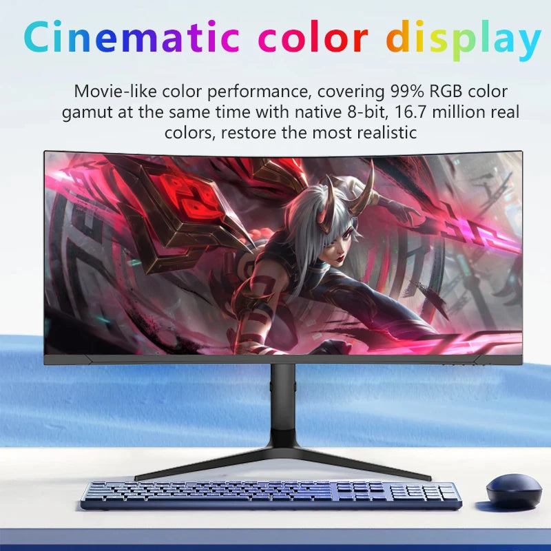 32 Inch 1K 2K 4K 1ms 165hz 99% SRGB Curved Gaming Monitor with Adjustable Stand
