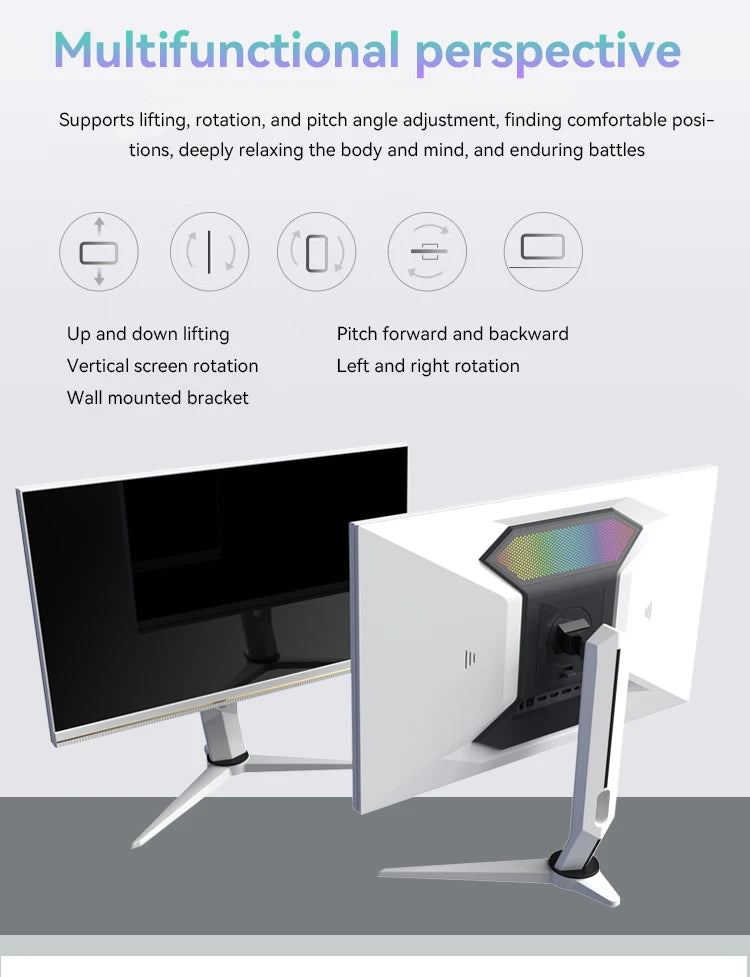 PBP/PIP Split Screen Computer Gaming Monitor Mini LED Backlight 27 Inch 2K 240Hz Display Gaming Monitor Pc