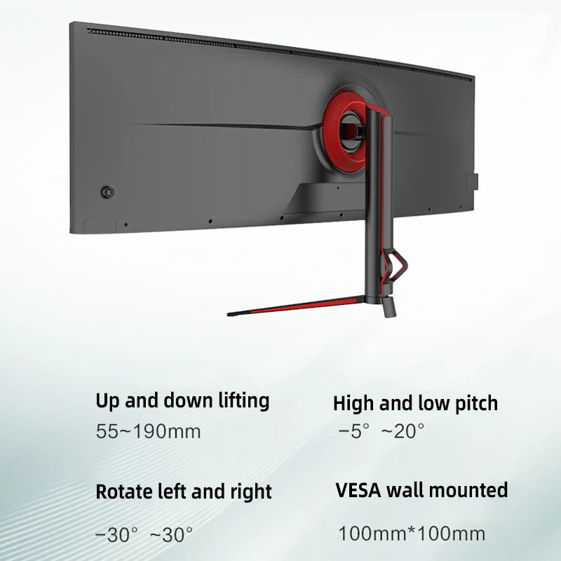 Ultra Wide Screen 49 Inch Curved Gaming Monitor 5K UHD 5120*2880 FreeSync 1ms HDR400 Esport PC Display 144HZ Monitors