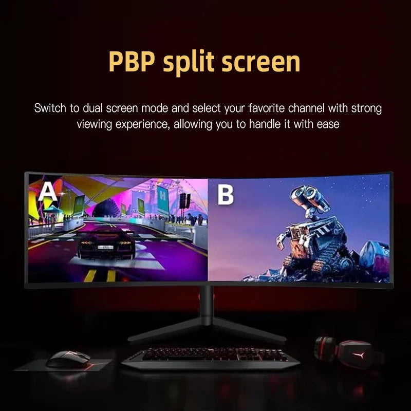Ultra Wide Screen 49 Inch Curved Gaming Monitor 5K UHD 5120*2880 FreeSync 1ms HDR400 Esport PC Display 144HZ Monitors