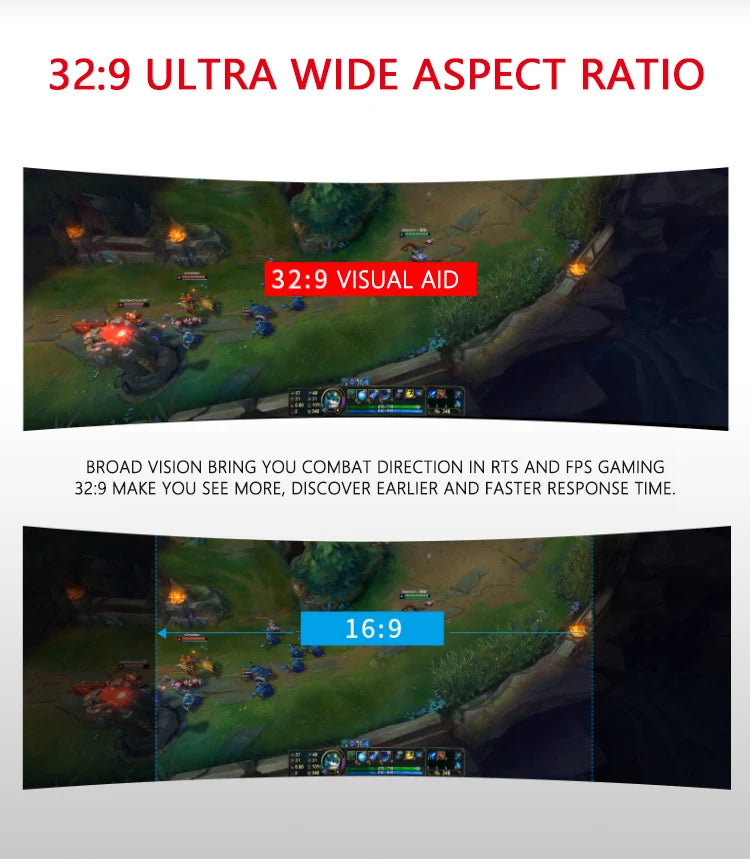New Promotion High End Popular Super Wide 49 Inch 144hz Curved Screen Gaming Monitor
