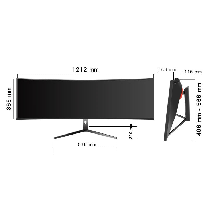 High Resolution 5K Monitor 40inch 60hz Curved Screen 5120*1440 32:9 Led Display Desktop Computer Lcd Monitor for Office Gaming