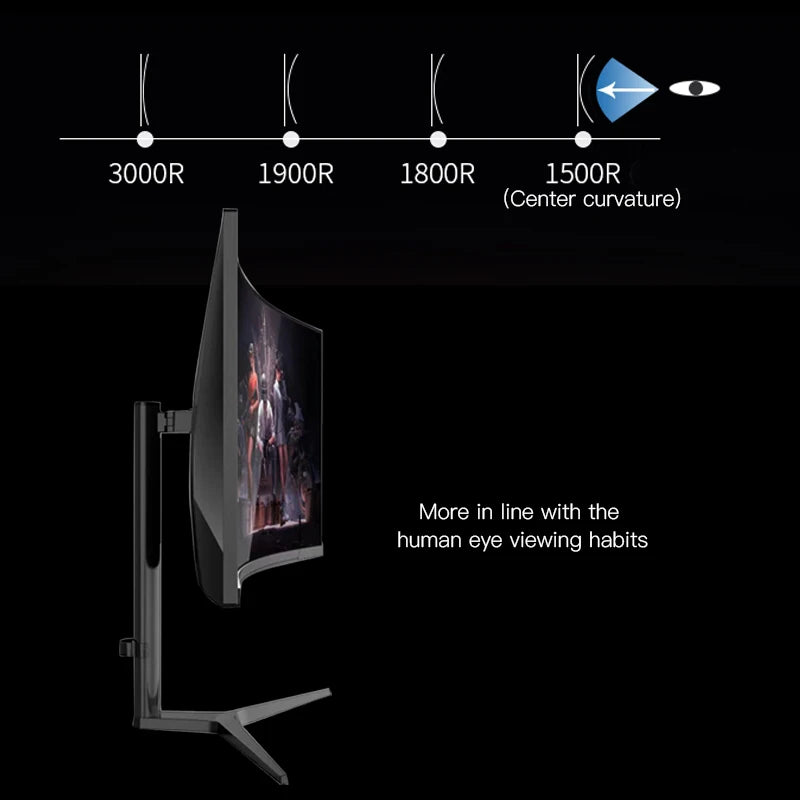 Factory Oem 34 Inch Curved Monitor 3440*1440 4K 144Hz 165Hz Computer Screen Pc Monitor Gaming Monitors