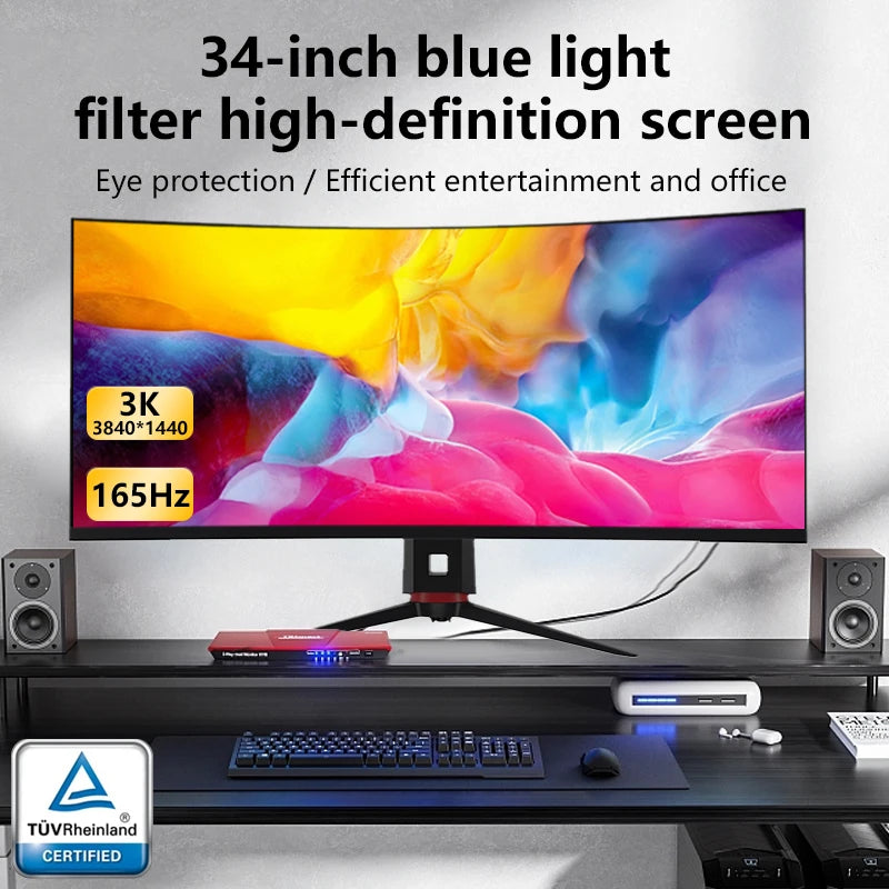 Hot Selling Display 165 Hz Pc Gaming Monitor 4K Curve 34 Inch Curved Monitores Gaming 165Hz