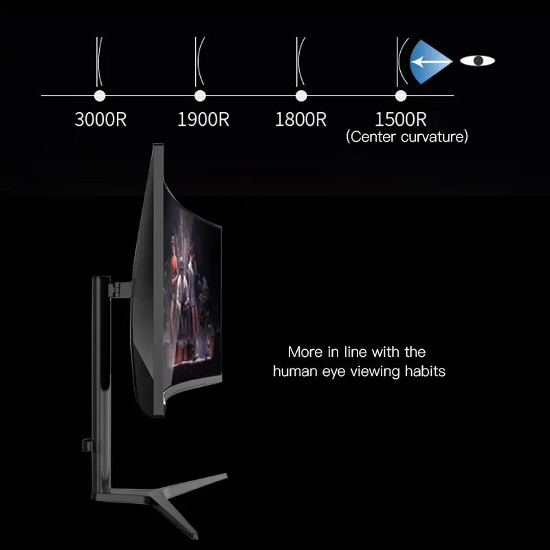 Wholesale 34 Inch Ultrawide Curved Monitor 1MS 3440*1440 165HZ 21:9 VA FHD LED Computer Desktop Gaming Monitor